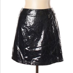 TJ Trussardi Jeans Faux Leather Navy Skirt
